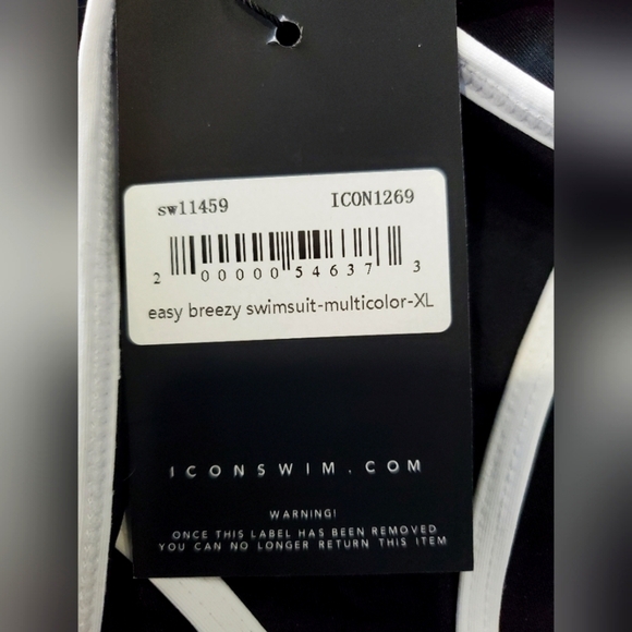 Icon Swim Black Thong One piece Swimsuit XL - Picture 5 of 5